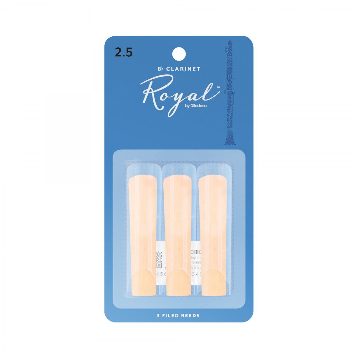 D'Addario Woodwinds Royal RCB0325 Sib Klarnet Kamışı (3 lü) No:2.5