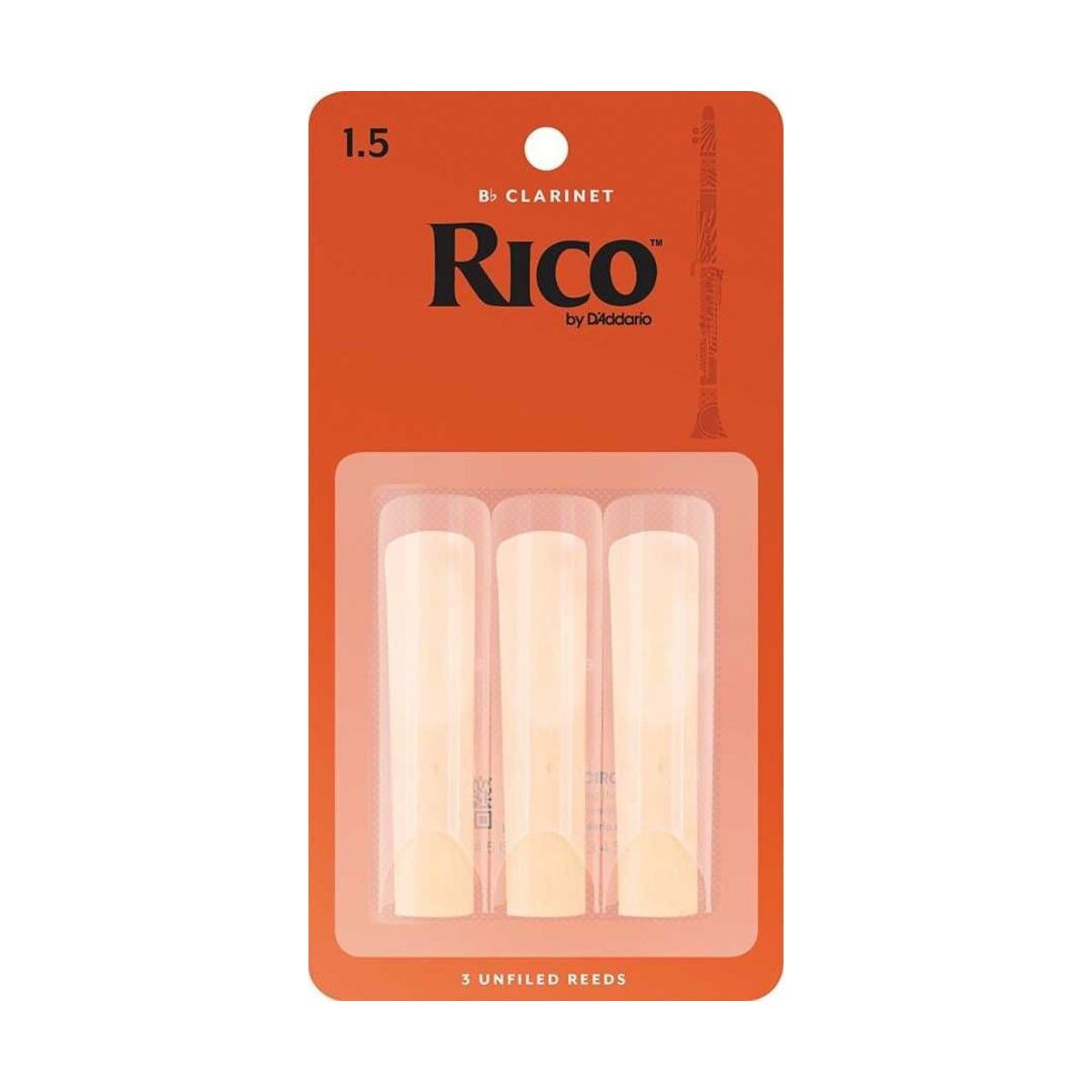 D'Addario Woodwinds Rico RCA0315 Sib Klarnet Kamışı (3 lü) No:1,5