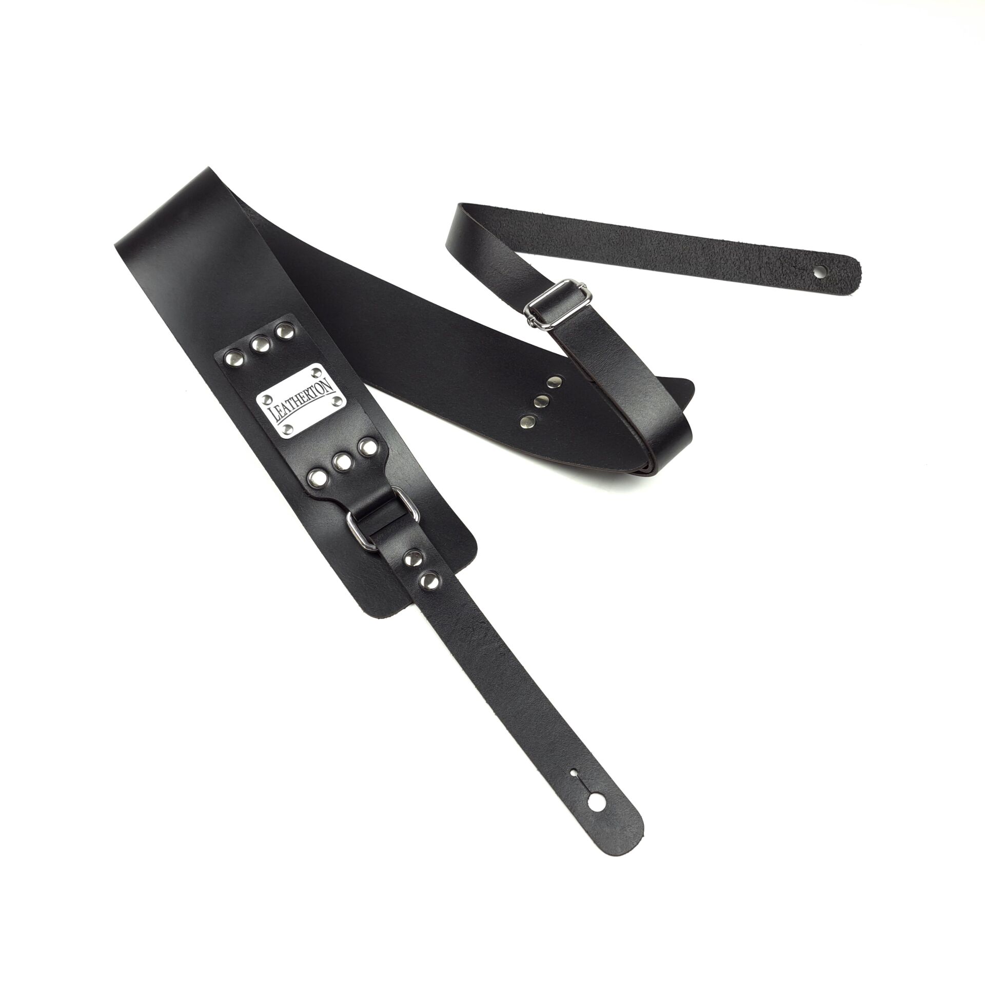 Leatherton LT Fastback Hakiki Deri Gitar Askısı (Siyah)