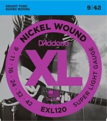 Daddario EXL120 Elektro Gitar Teli 0,9