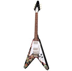 Epiphone Jimi Hendrix ''Love Drops'' Flying V Elektro Gitar (Ebony)