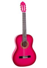 VALENCIA VC102TPKS KLASİK GİTAR, 1/2, PEMBE SUNBURST, SAP ÇELİKLİ