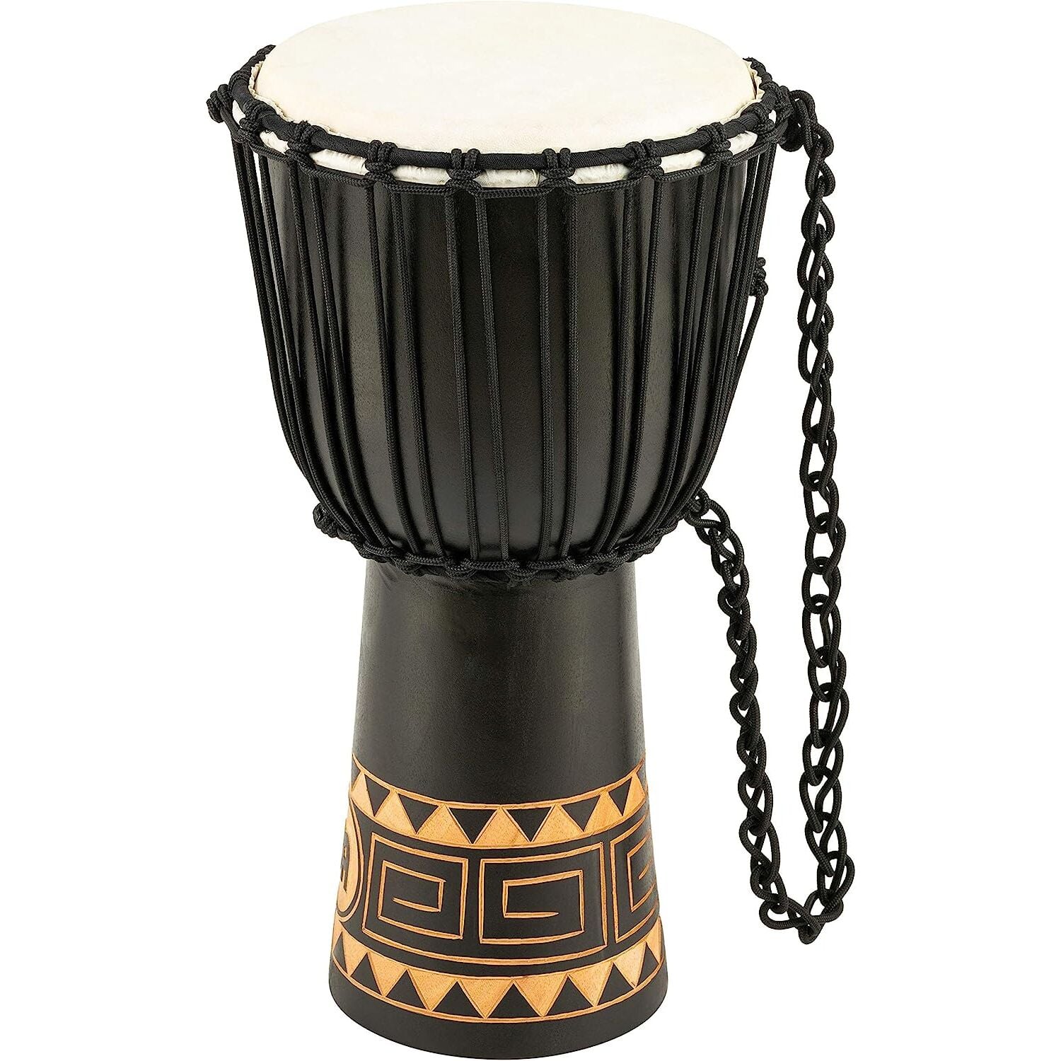 Meinl HDJ1-M Carving African Style 10'' Djembe (Dark Brown)