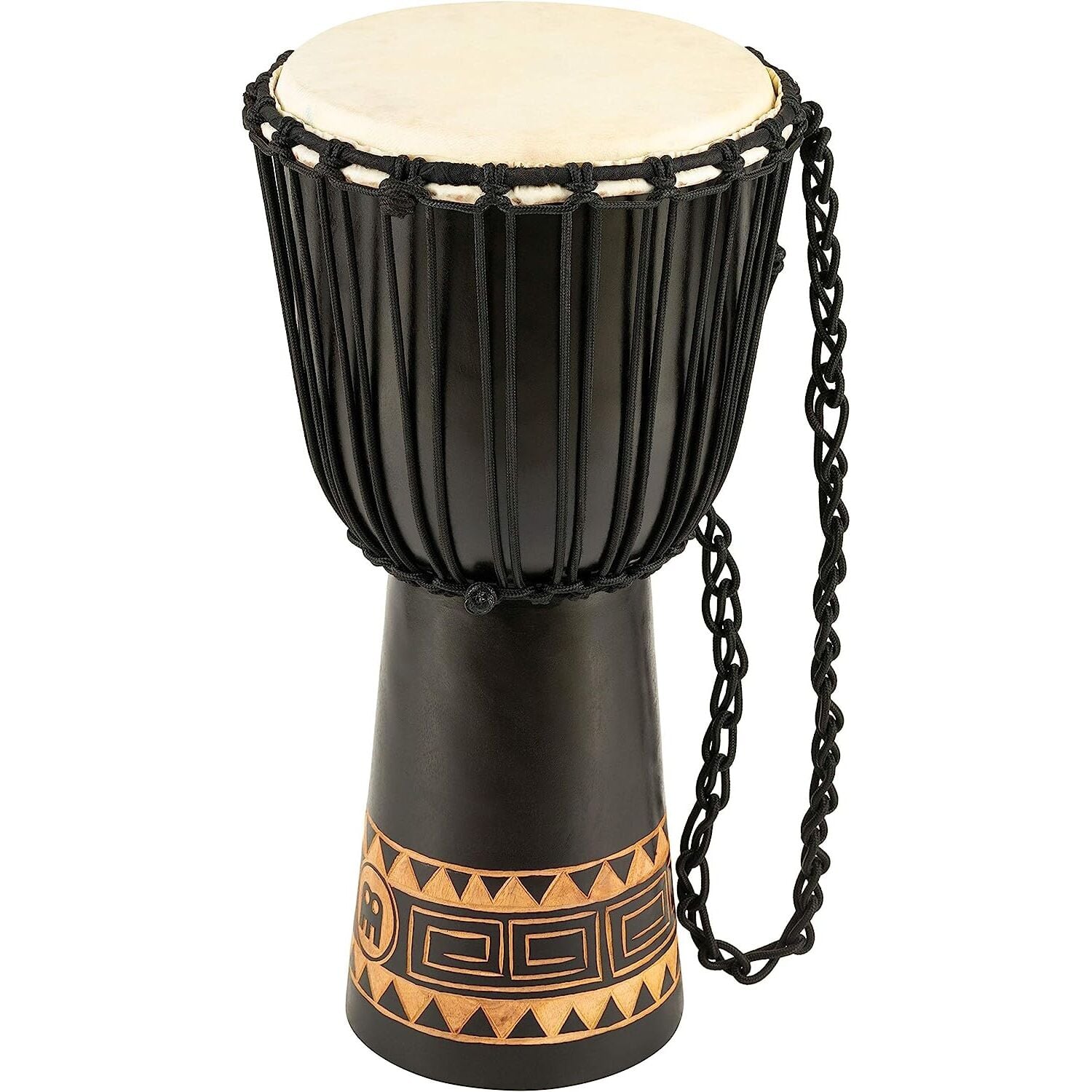 Meinl HDJ1-L Carving African Style 12'' Djembe (Dark Brown)