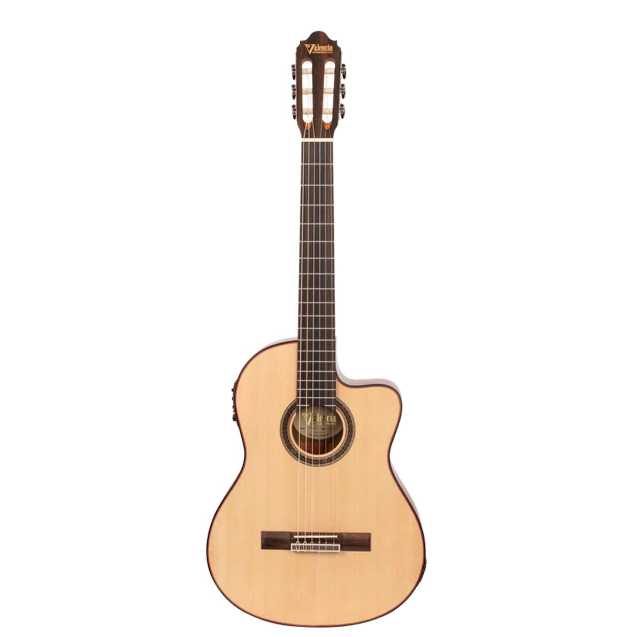 VALENCIA VC704CE ELEKTRO KLASİK GİTAR, CUTAWAY, 4/4, NATUREL