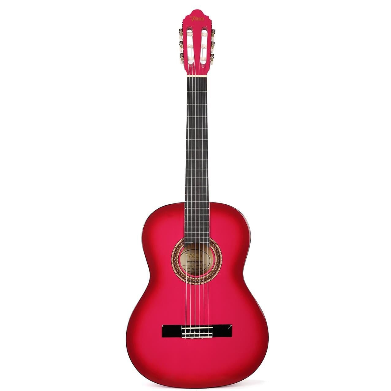 VALENCIA VC104TPKS KLASİK GİTAR, 4/4, PEMBE SUNBURST, SAP ÇELİKLİ