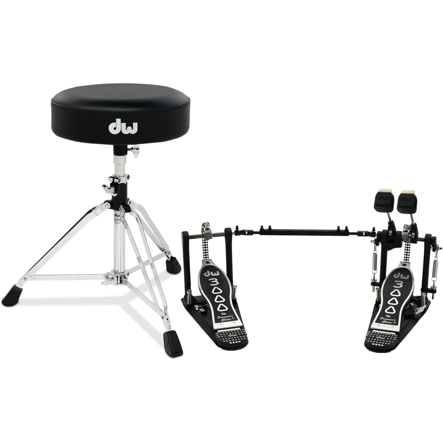 DW Drums 3000 Serisi 2 Parça Aksam Paketi (Double Kick Pedalı & Davul Taburesi)