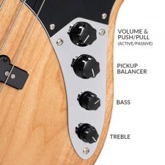 CORT GB64JJBK BASS GİTAR, 4 TELLİ, SİYAH