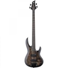 ESP LTD B-4 Ebony Burl Poplar Charcoal Burst Satin 4 Telli Bas Gitar