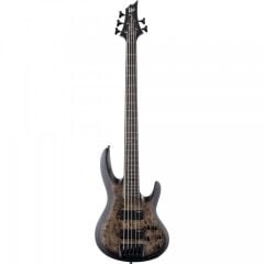 ESP LTD B-5 Ebony Burl Poplar Charcoal Burst Satin 5 Telli Bas Gitar