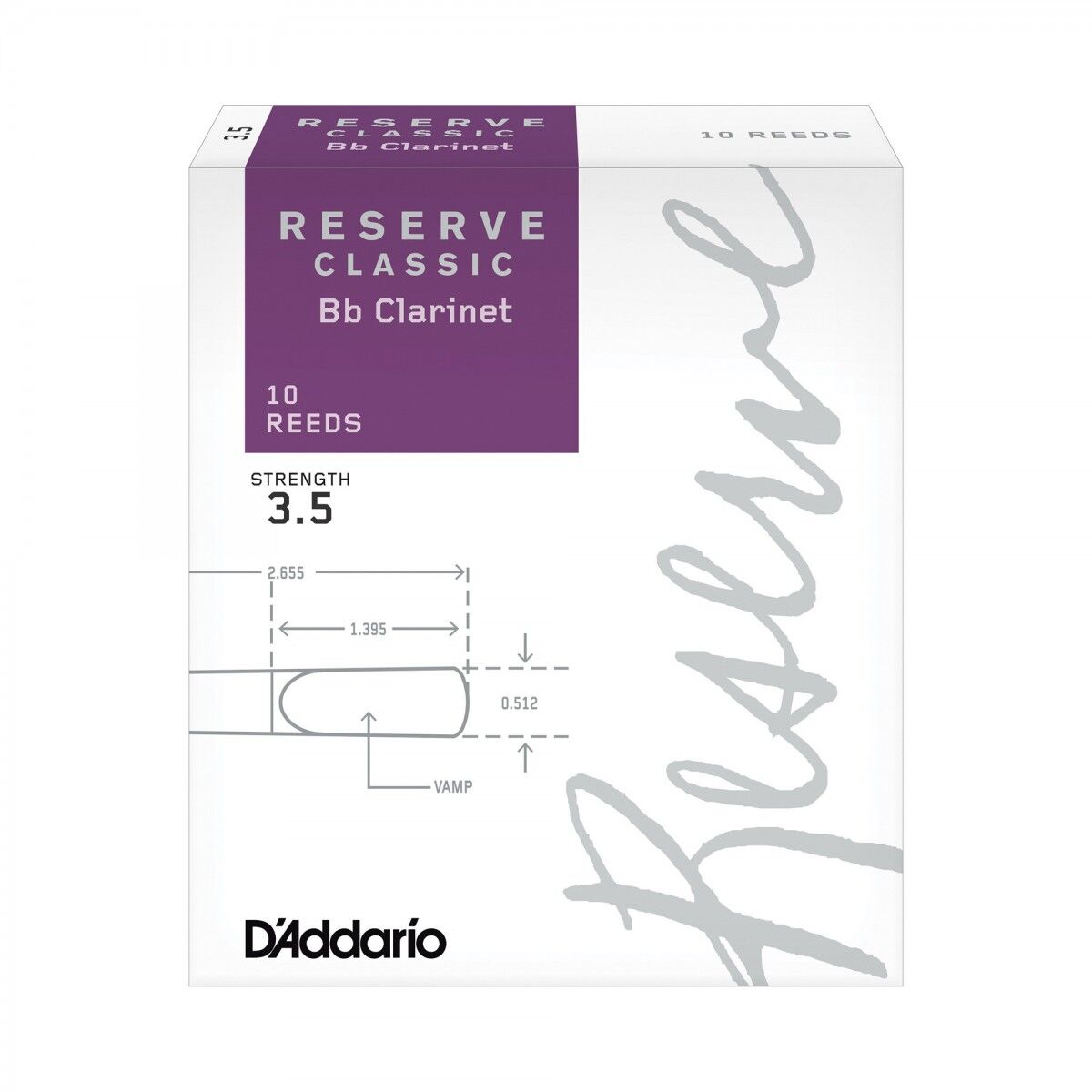 D'Addario Woodwinds Reserve Classic DCT1035 Sib Klarnet Kamışı No:3.5