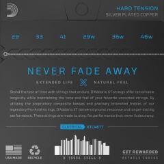 DADDARIO XTC46TT KLASİK GİTAR TEL SETİ, TITANIUM, HARD TENSION