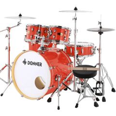 Donner DDS-520 5-Parça 22'' Akustik Davul (Kırmızı)
