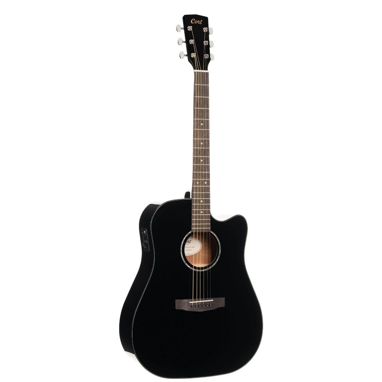 CORT EARTH60CEBK ELEKTRO AKUSTİK GİTAR, SİYAH, CUTAWAY
