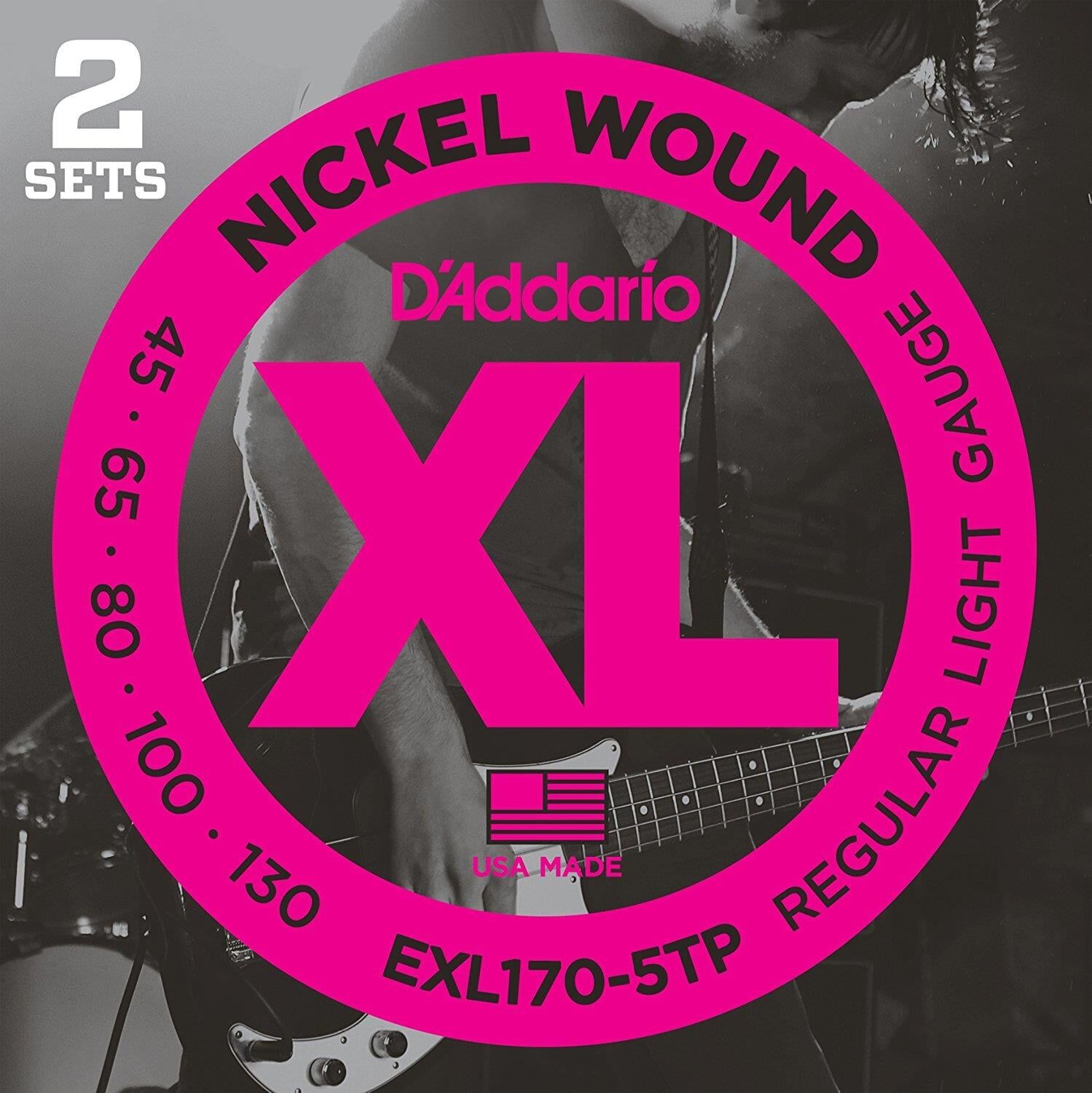DADDARIO EXL170-5TP BASS GİTAR TEL SETİ , 5 TELLİ, XL, 45-130