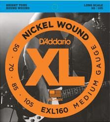 DADDARIO EXL160 BASS GİTAR TEL SETİ, XL, 50-105, LONG SCALE, NICKEL