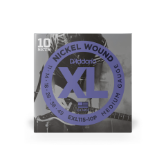 DADDARIO EXL115-10P (10 SET) ELEKTRO GİTAR TEL SETİ, XL, 11-49, NICKEL