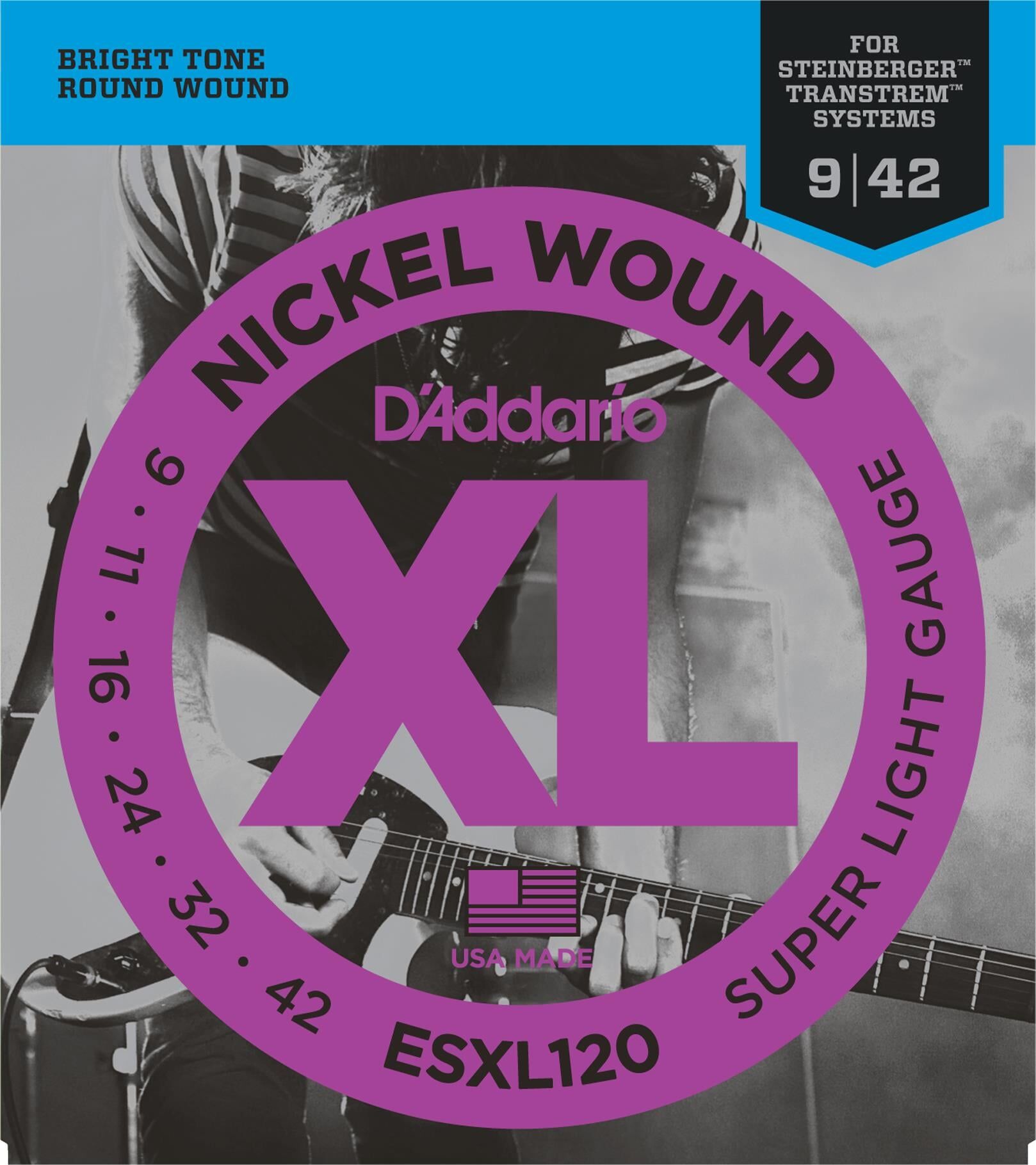 DADDARIO ESXL120 ELEKTRO GİTAR TEL SETİ, XL, 09-42, SUPER LIGHT DOUBLE BALL