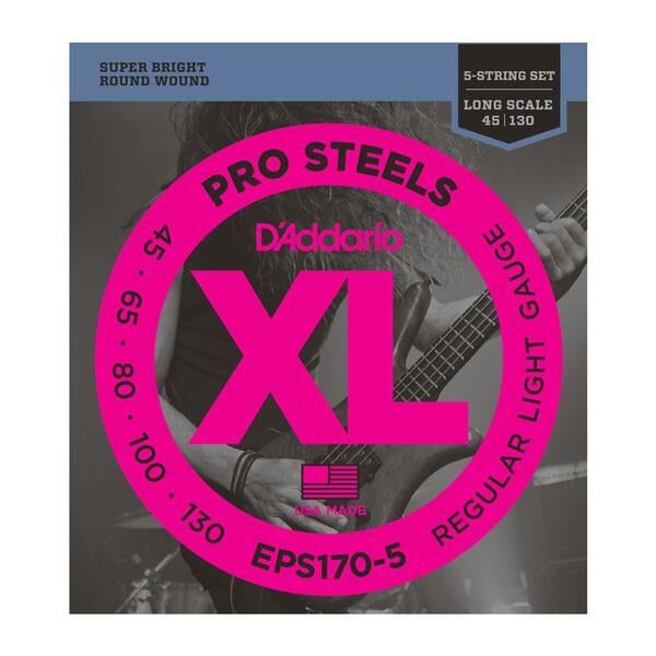 DADDARIO EPS170-5 BASS GİTAR TEL SETİ, 5 TELLİ, XL, 45-130, LONG SCALE