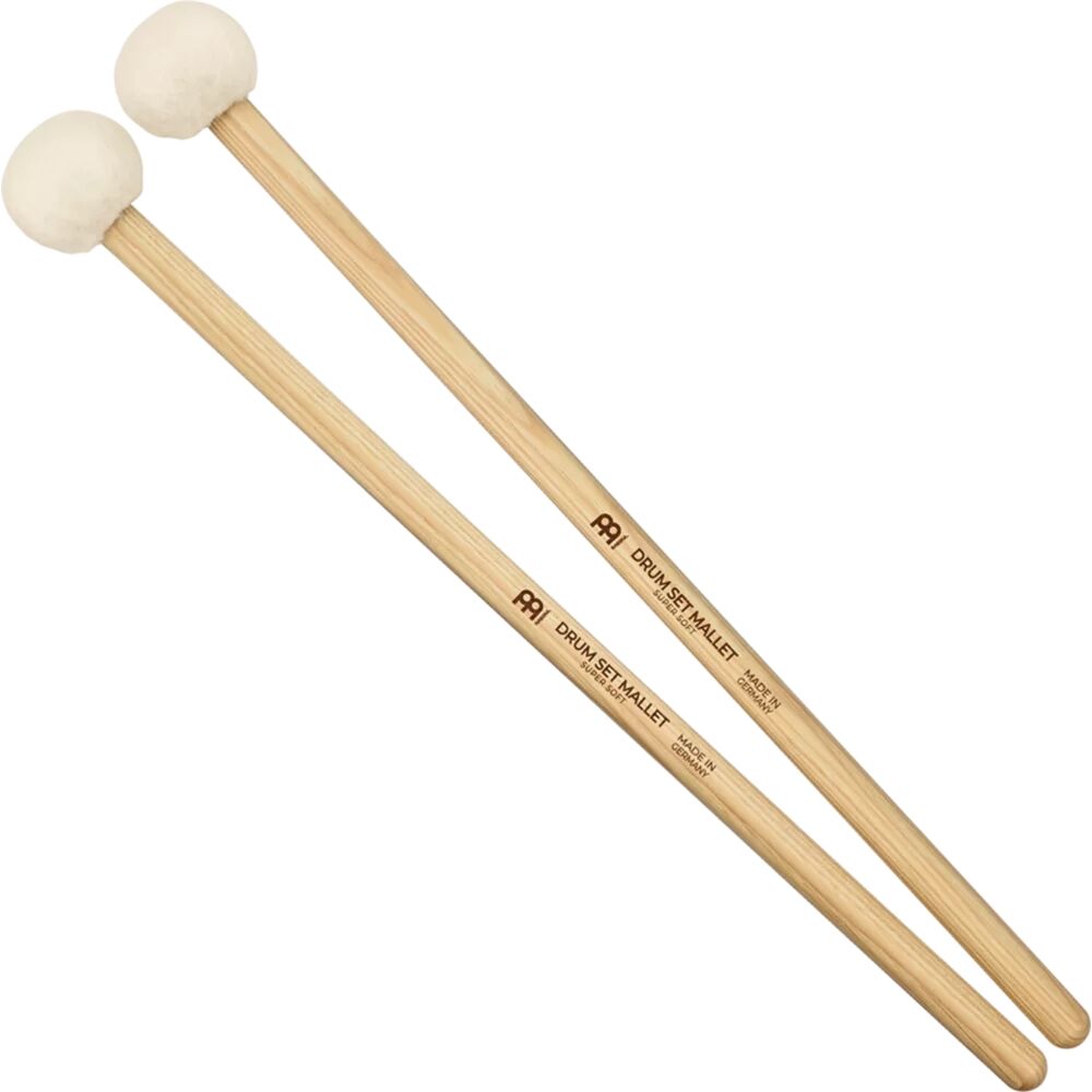 Meinl SB400 Super Soft Drum Set Mallet Stick & Brush (5A Hickory Handle)