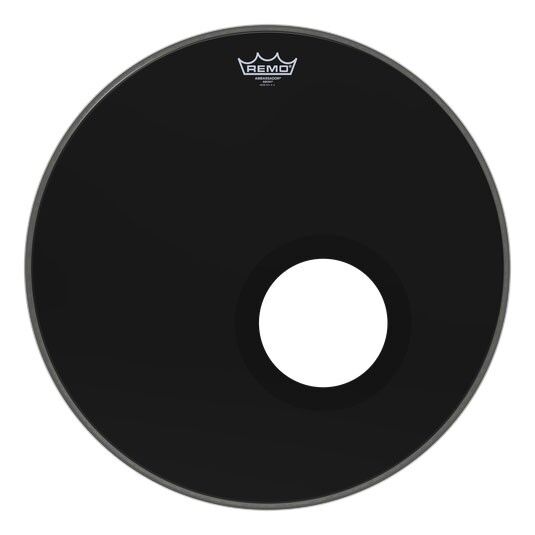 REMO ES-1022-00-DM 22 inç AMBASSADOR® EBONY Delikli Bas Davul Derisi